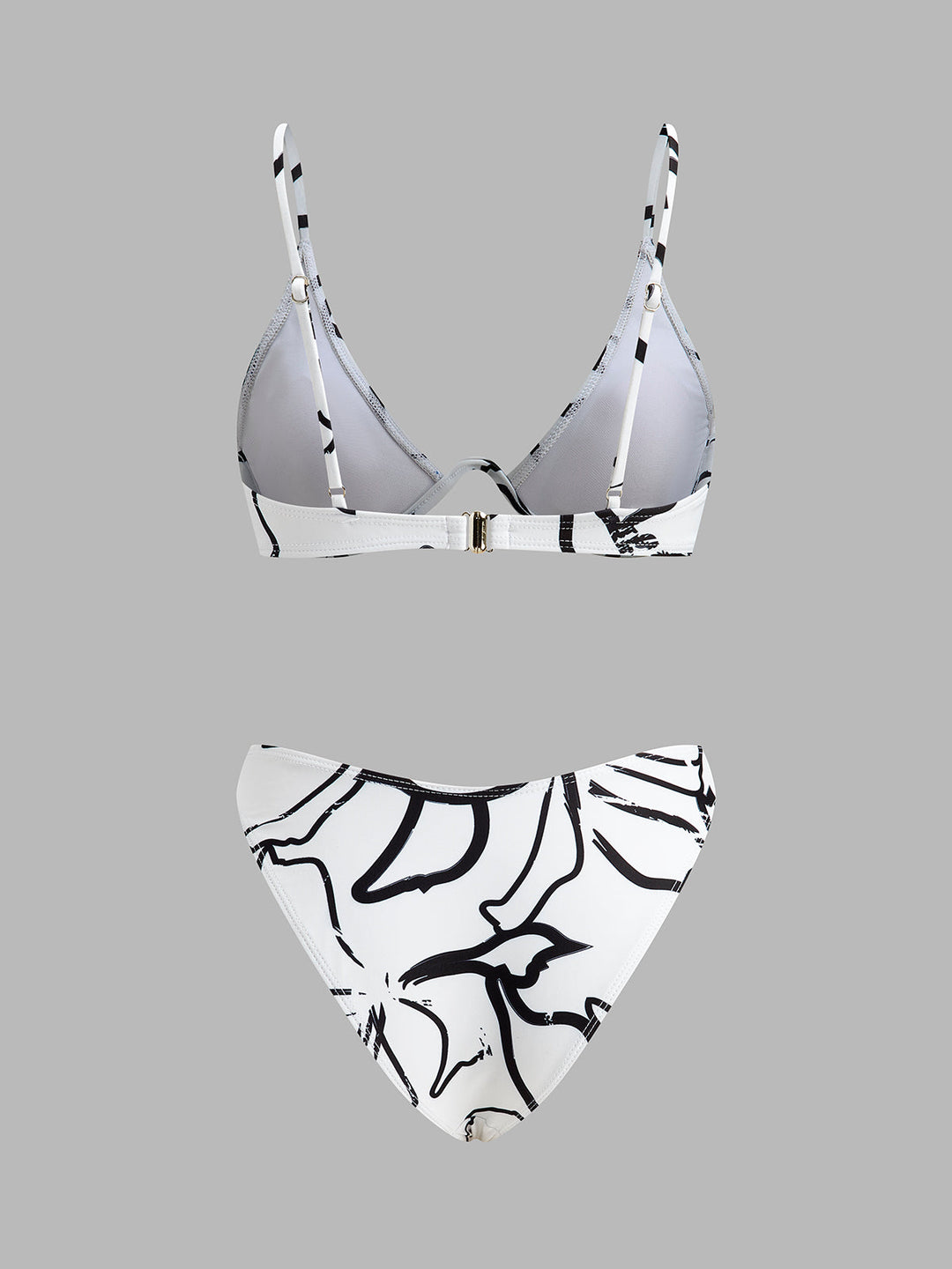 Ensemble Bikini Triangle Imprimé Abstrait