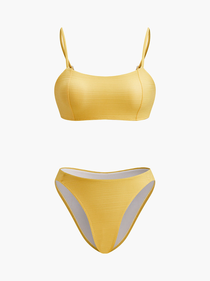 Ensemble de bikini texturé à col bénitier