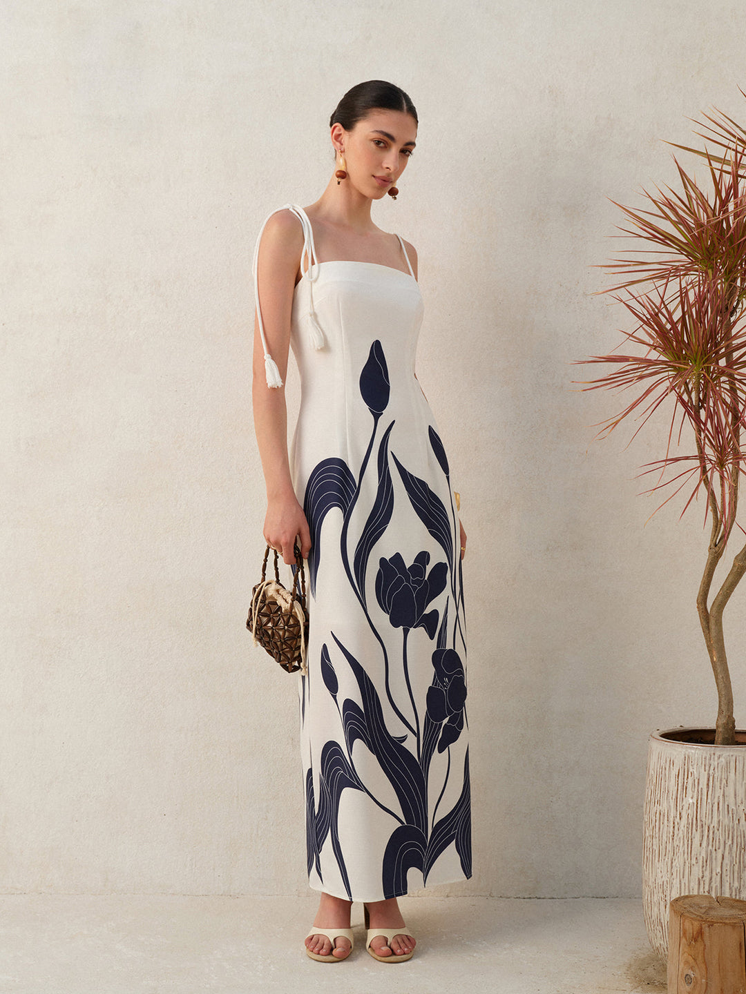 Robe Cami à Liens Florale