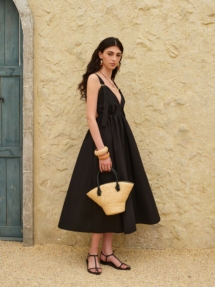 Robe Longue A-Line Sans Dos à Bretelles