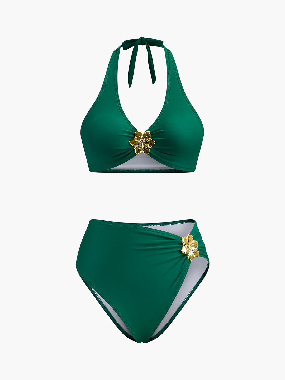 Ensemble Bikini à Bretelles Détail Fleur Métal