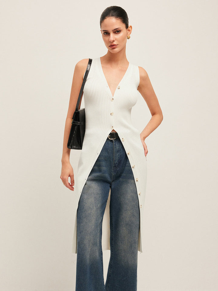 Robe Détail Bouton Côte