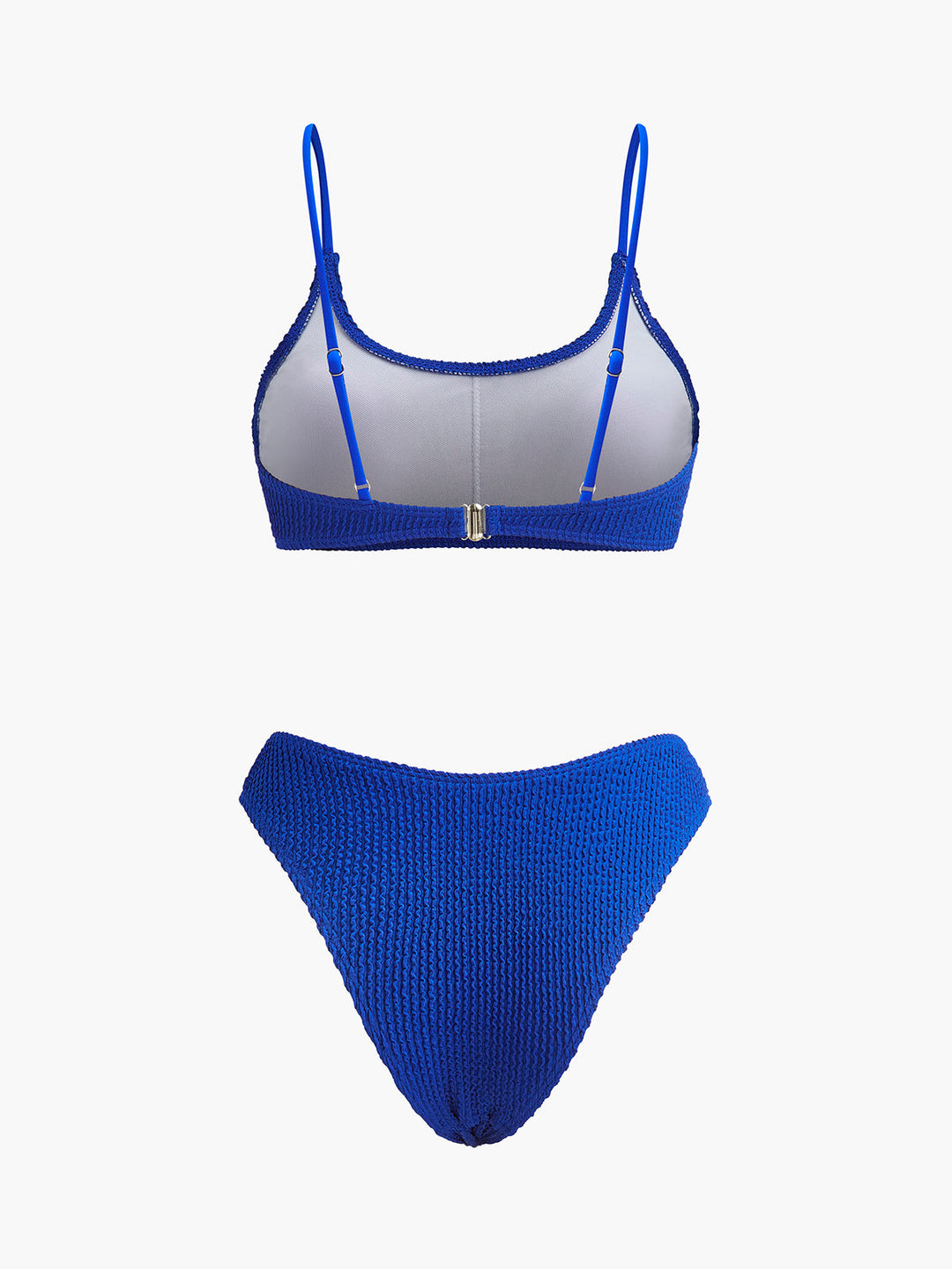 Ensemble de bikini texturé côtelé à taille haute