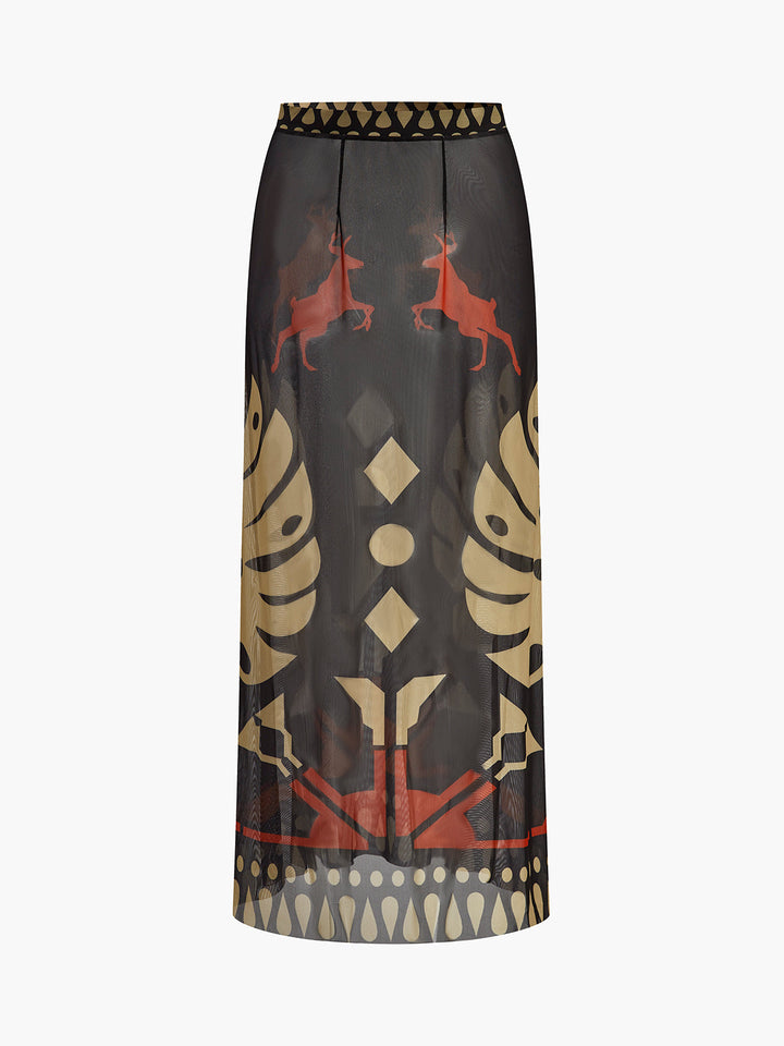 Jupe Sarong Imprimée Transparente