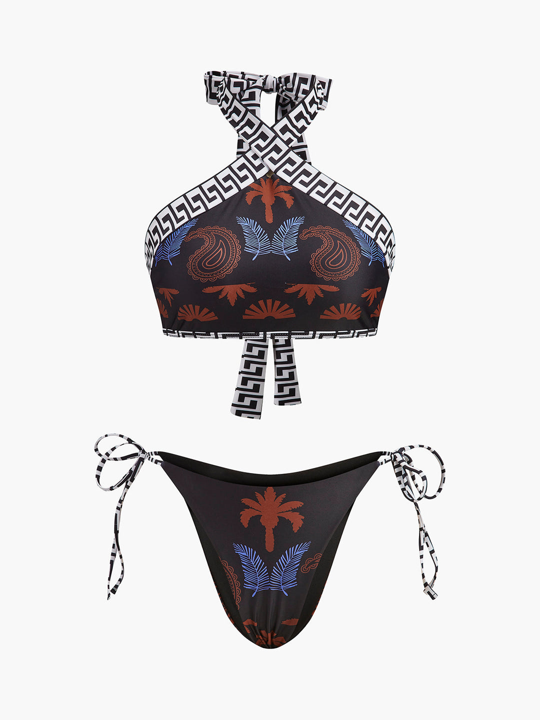 Bikini dos Nu-Pieds Imprimé Bohème
