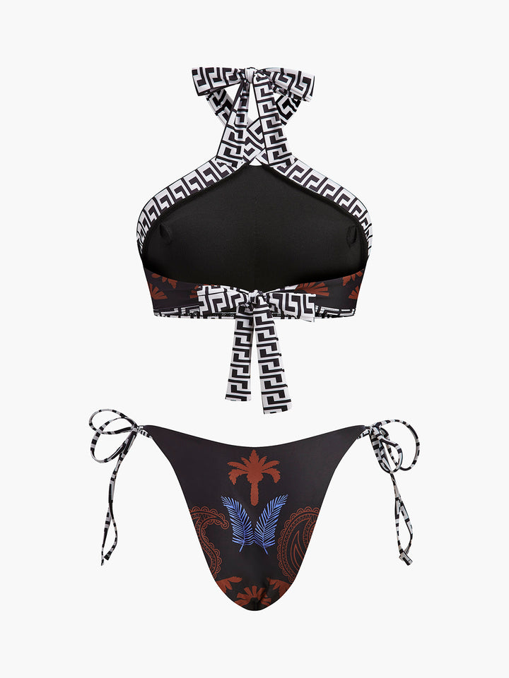 Bikini dos Nu-Pieds Imprimé Bohème