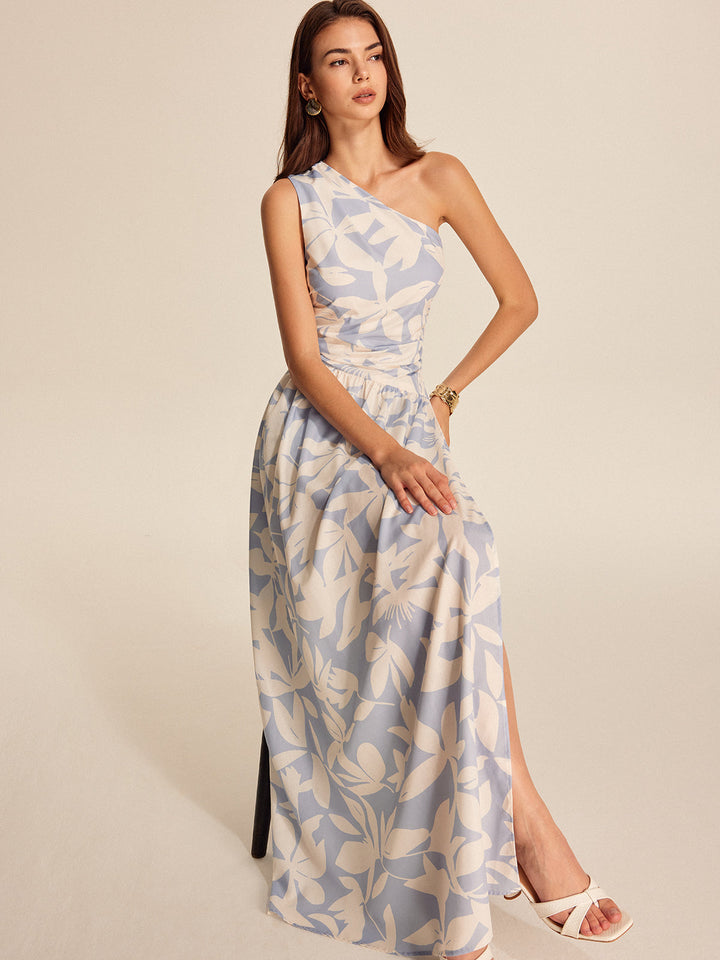 Robe Fleurie à Une Épaule