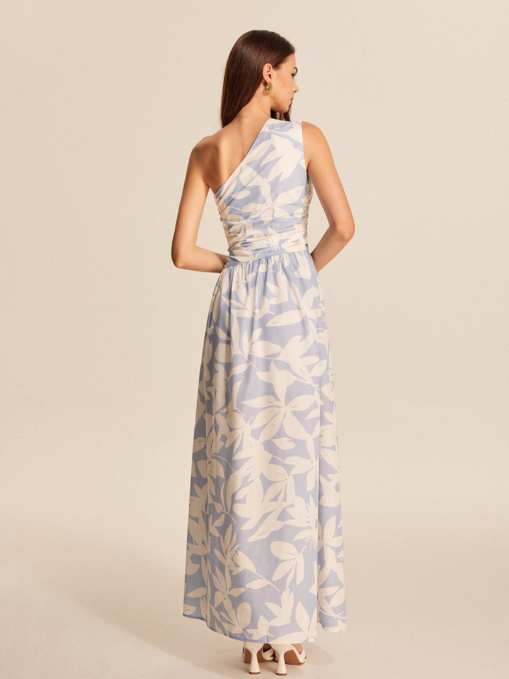Robe Fleurie à Une Épaule