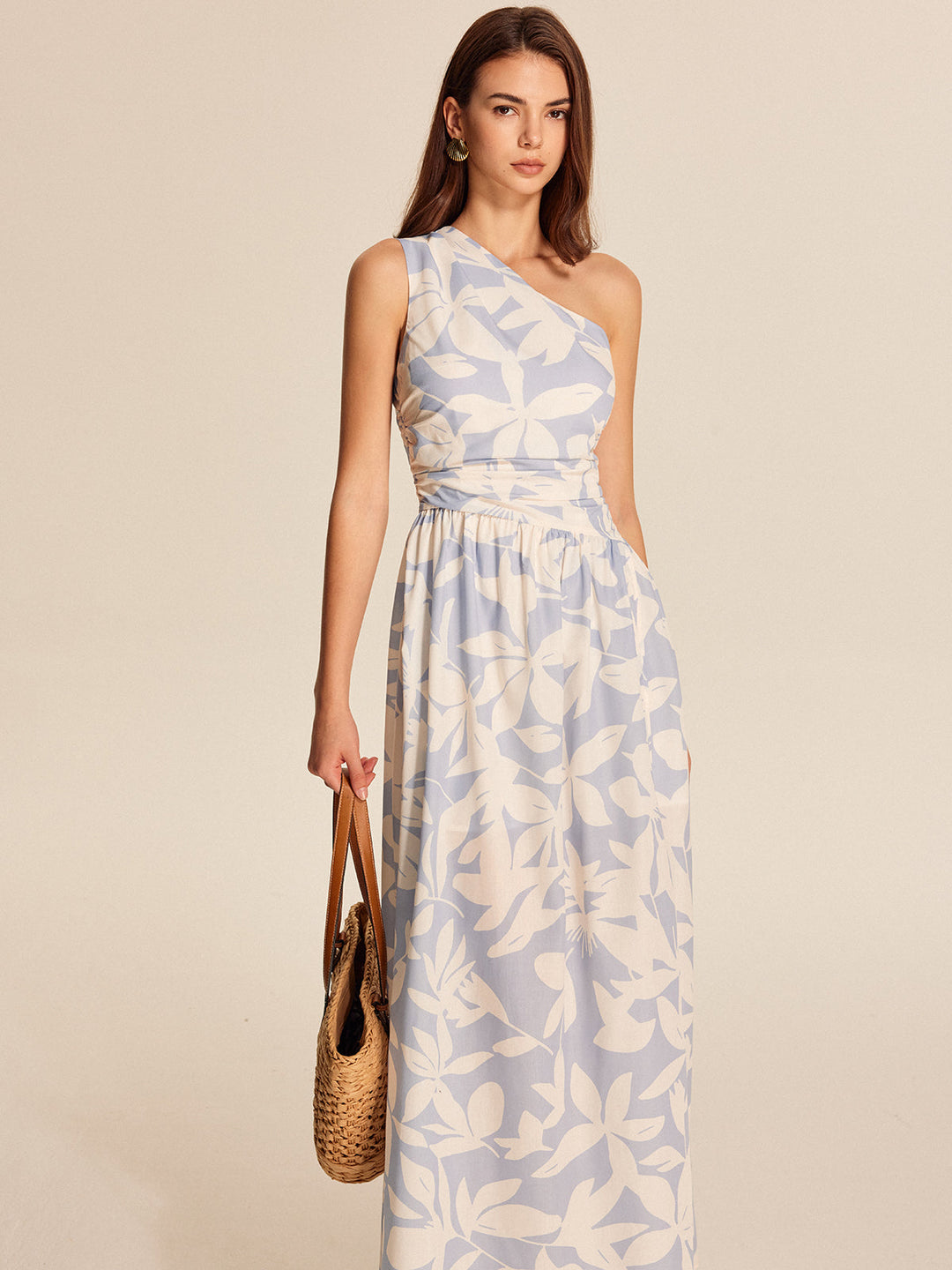 Robe Fleurie à Une Épaule