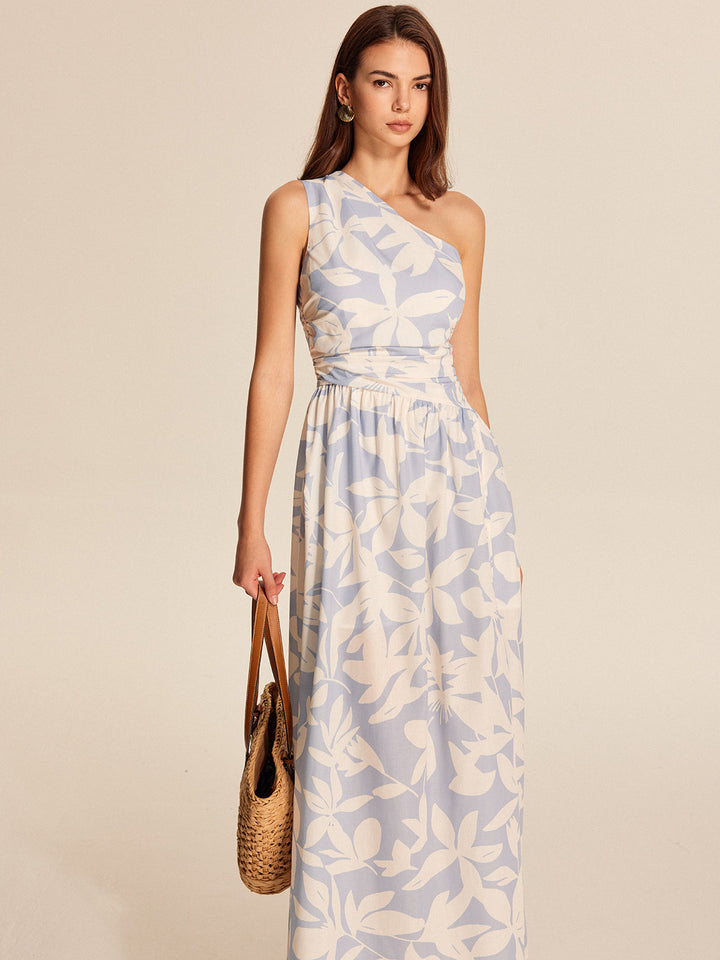 Robe Fleurie à Une Épaule