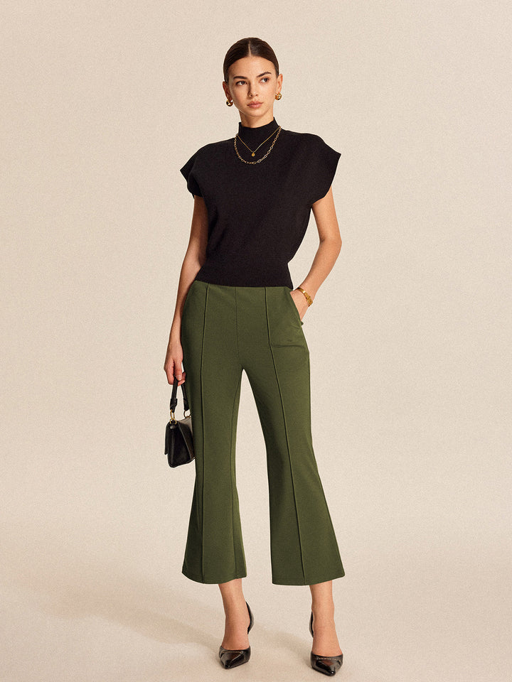 Pantalons Évasés Taille Haute à Poches
