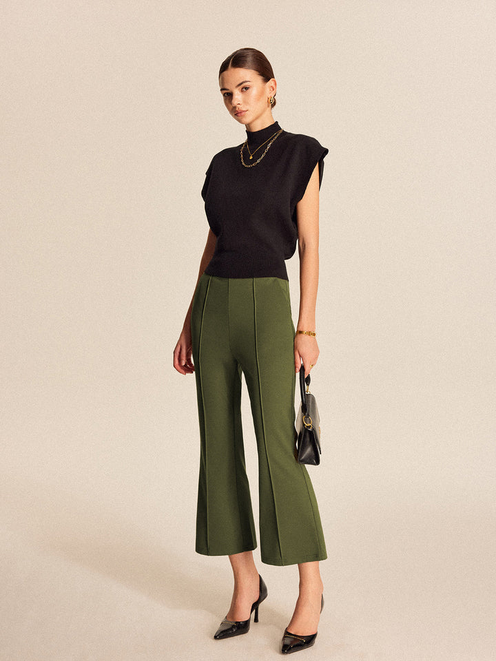 Pantalons Évasés Taille Haute à Poches