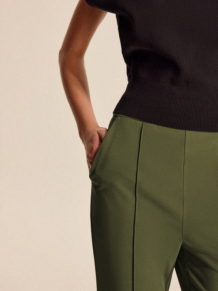 Pantalons Évasés Taille Haute à Poches