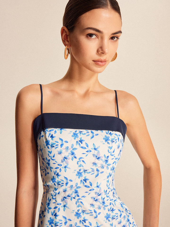 Robe à enfiler à imprimé floral et blocs de couleurs