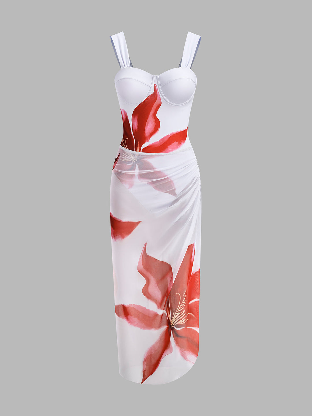 Ensemble une pièce style corset avec couverture drapée