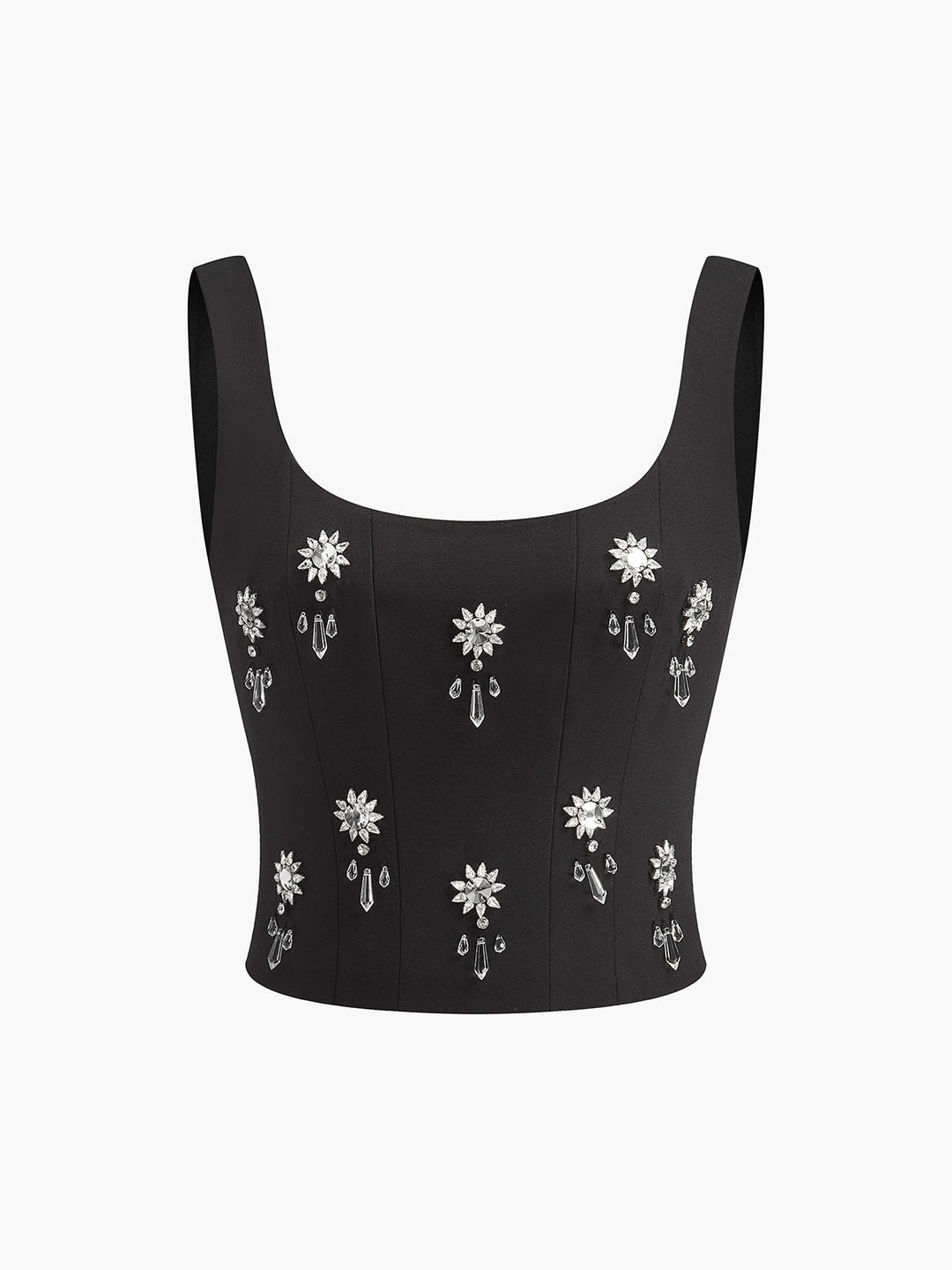 Haut Court Zippé en Cristal Floral
