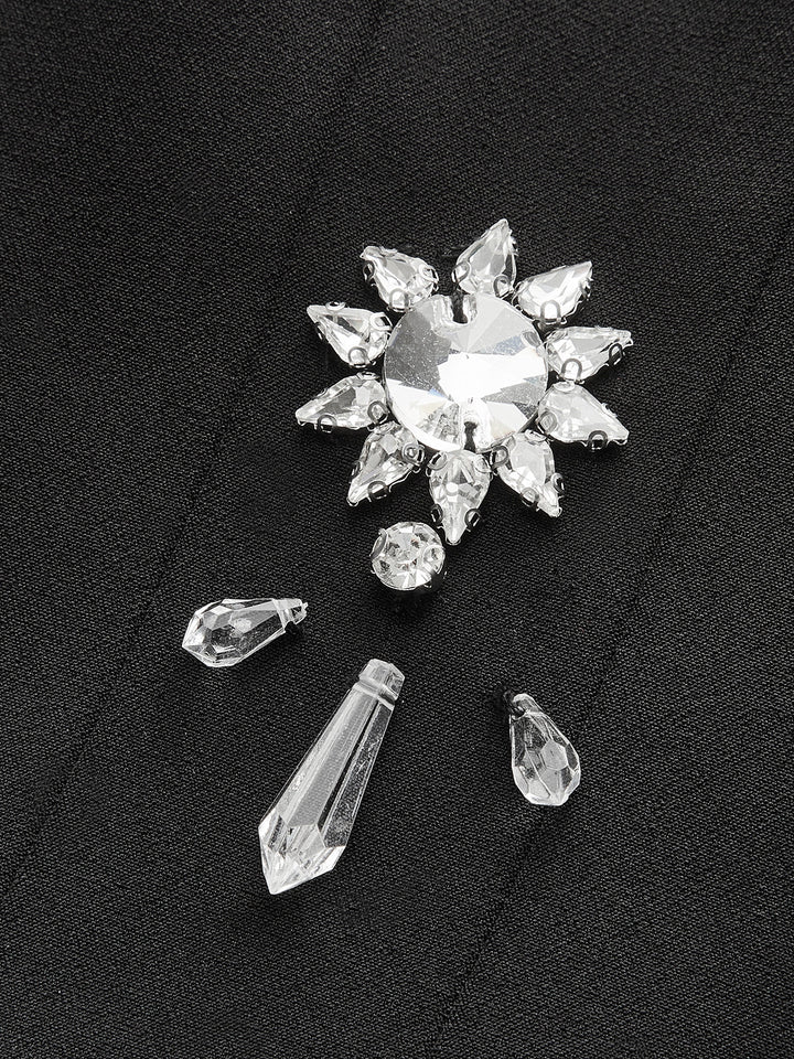 Haut Court Zippé en Cristal Floral