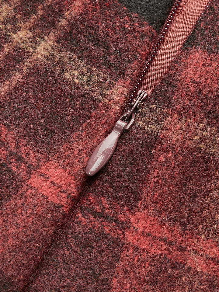 Mini-jupe portefeuille à damier