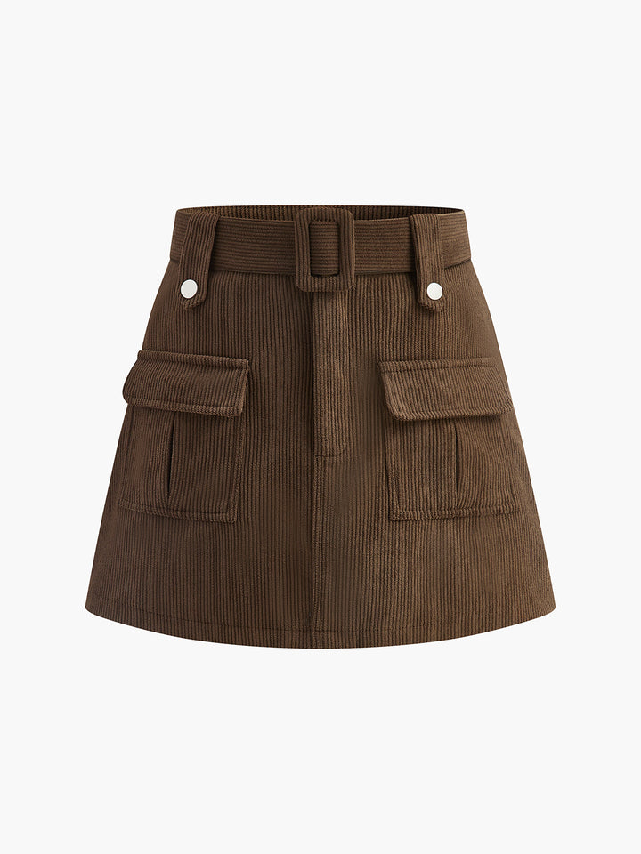 Skort Ceinture en velours côtelé avec poches