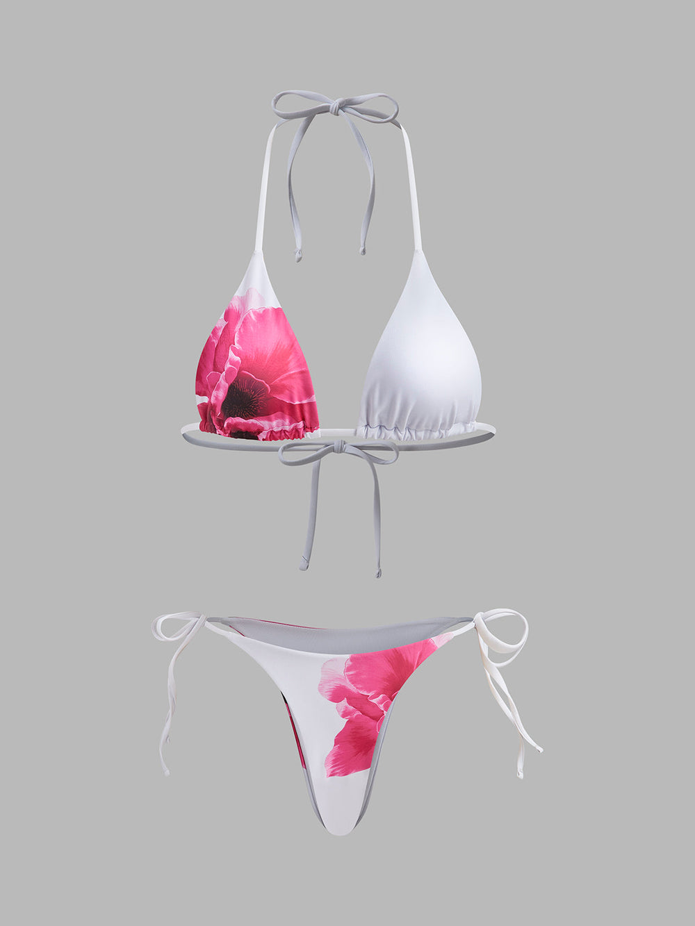 Ensemble Bikini Fleuri Avec Jupe Semi-Transparente