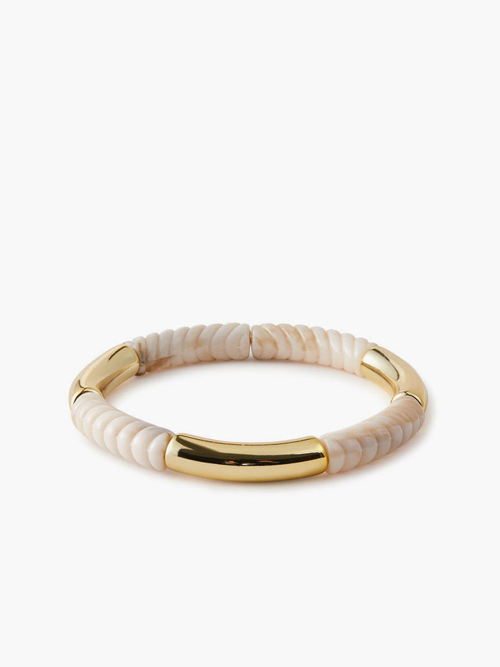 Bracelet jonc avec coquillage doré