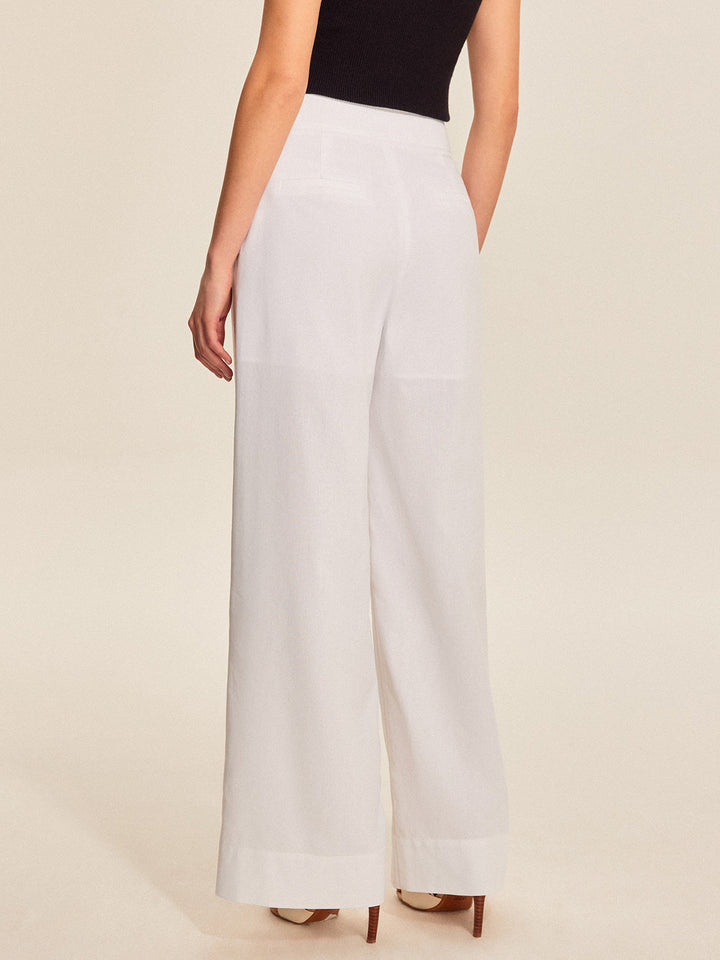 Pantalons amples taille mi-haute avec poches