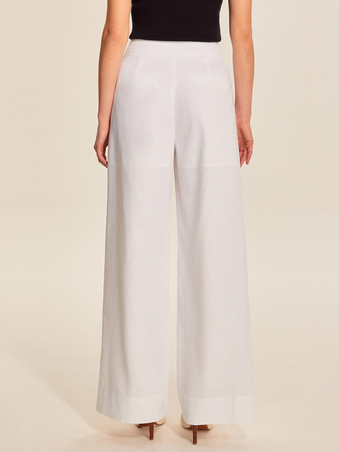 Pantalons amples taille mi-haute avec poches