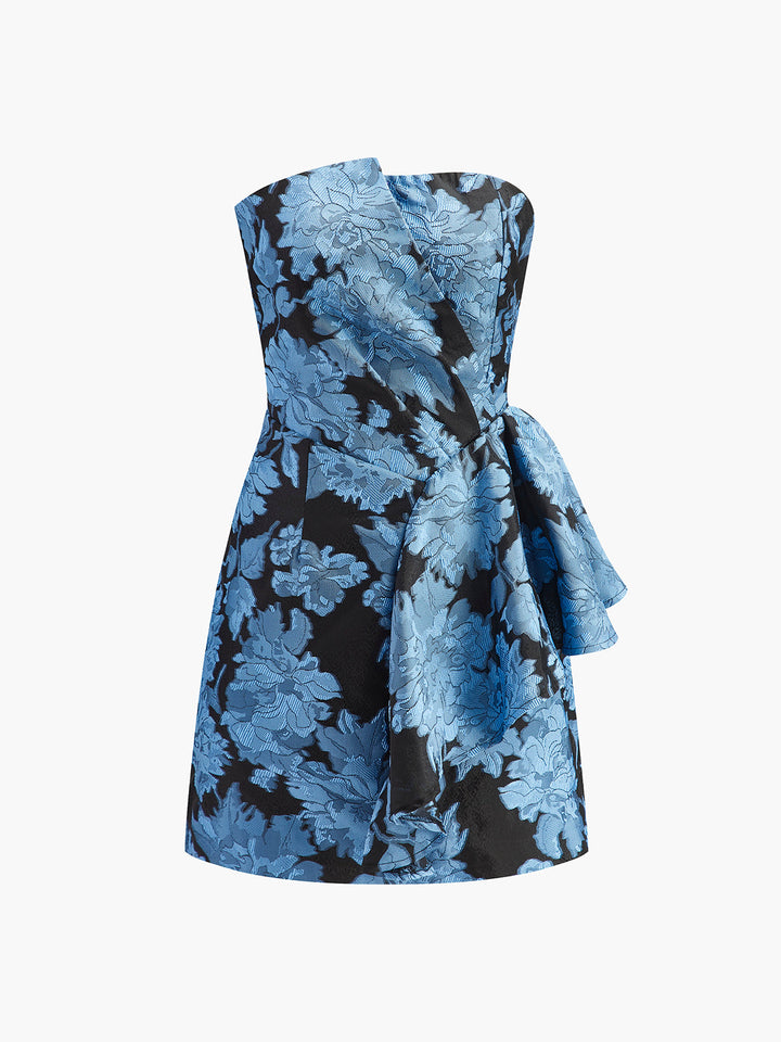 Robe Fleurie Asymétrique Sans Bretelles