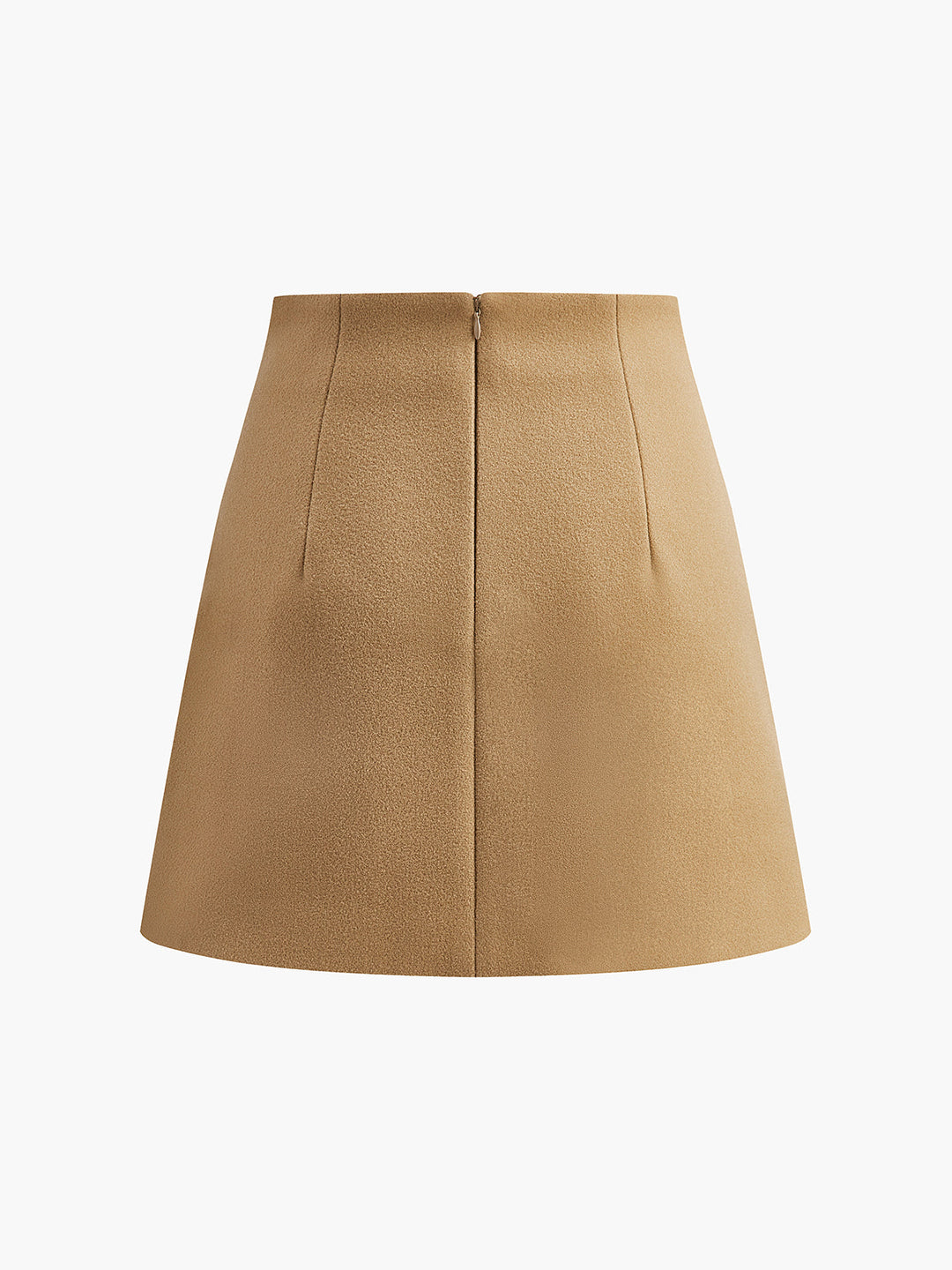Jupe Zippée Métallique Taille Haute