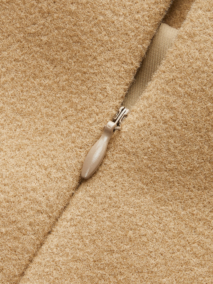 Jupe Zippée Métallique Taille Haute