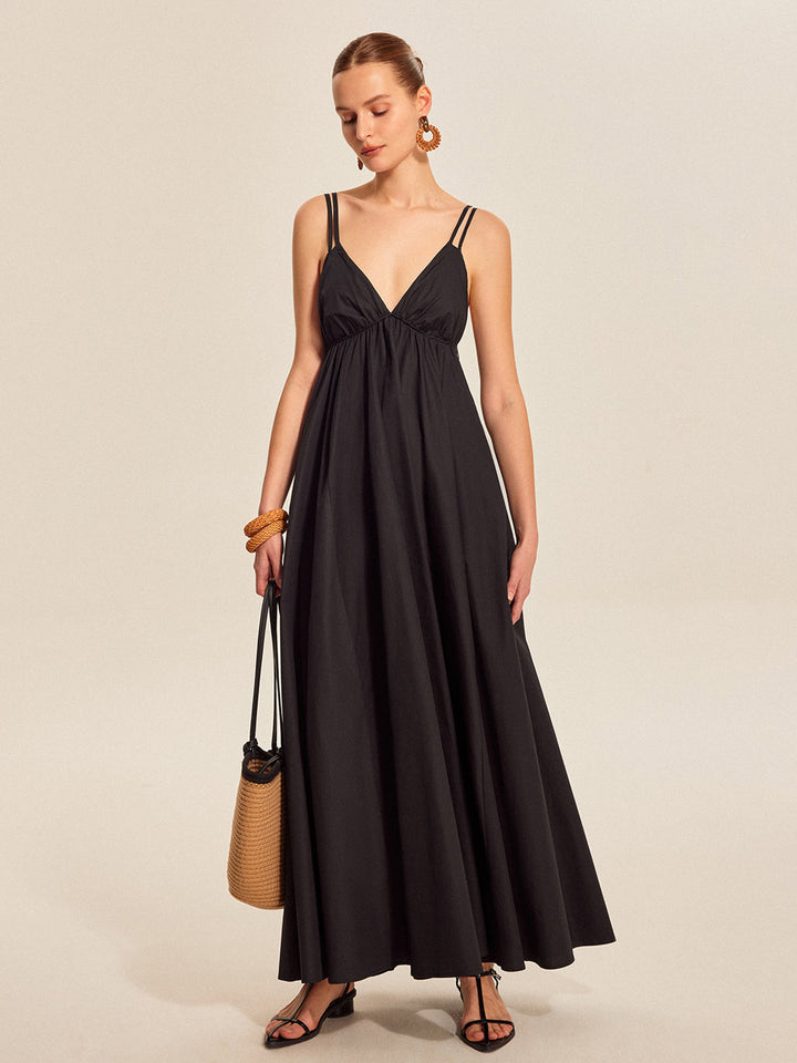 Robe Cami à col en V et doubles bretelles