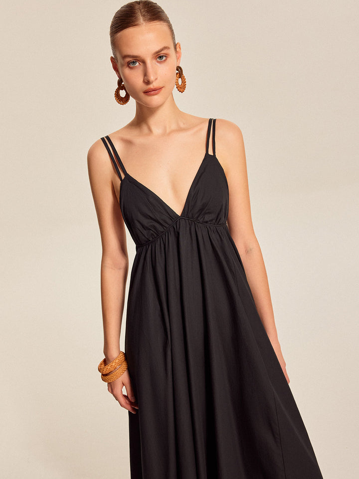 Robe Cami à col en V et doubles bretelles