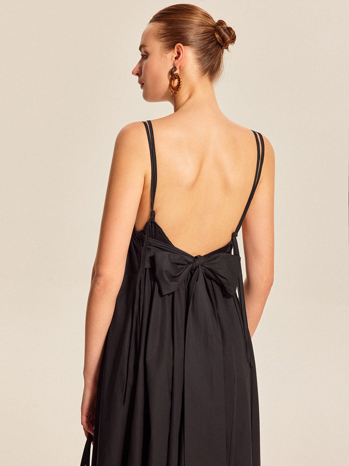 Robe Cami à col en V et doubles bretelles