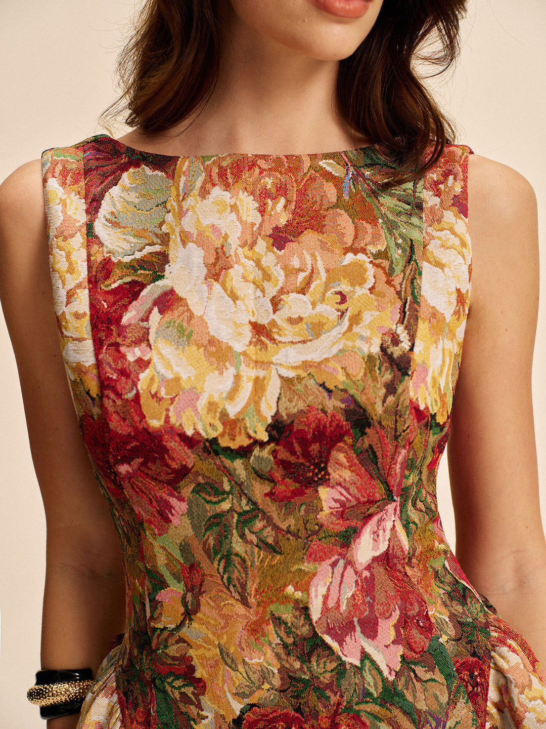 Robe Évasée Sans Dos Fleurie
