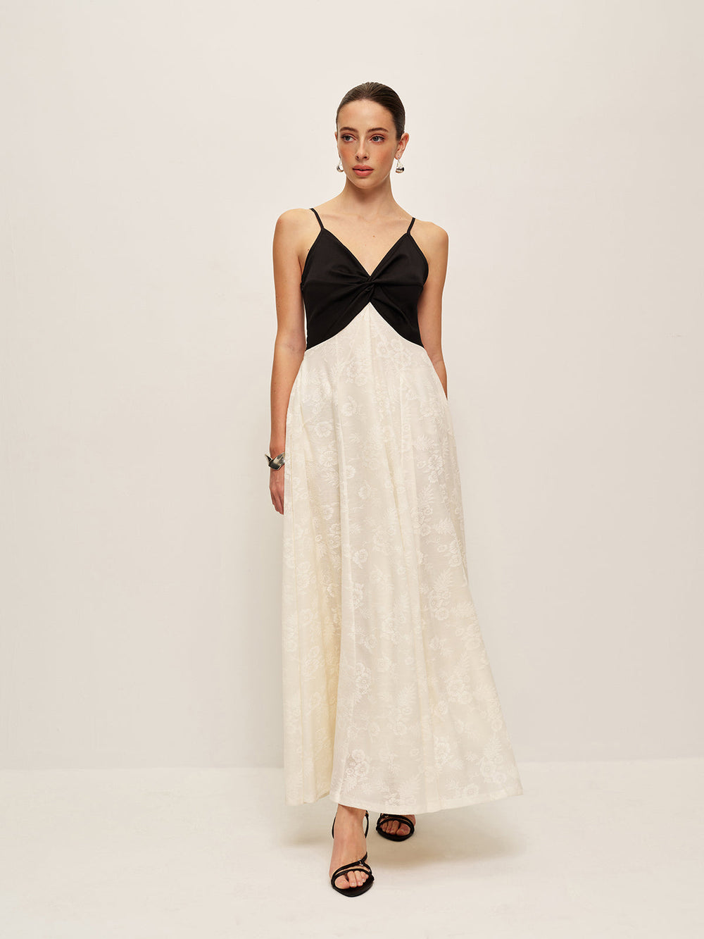 Robe Cami à Volants Deux Tons