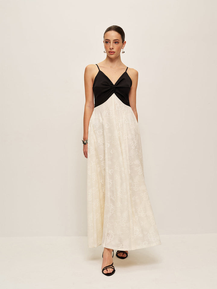 Robe Cami à Volants Deux Tons