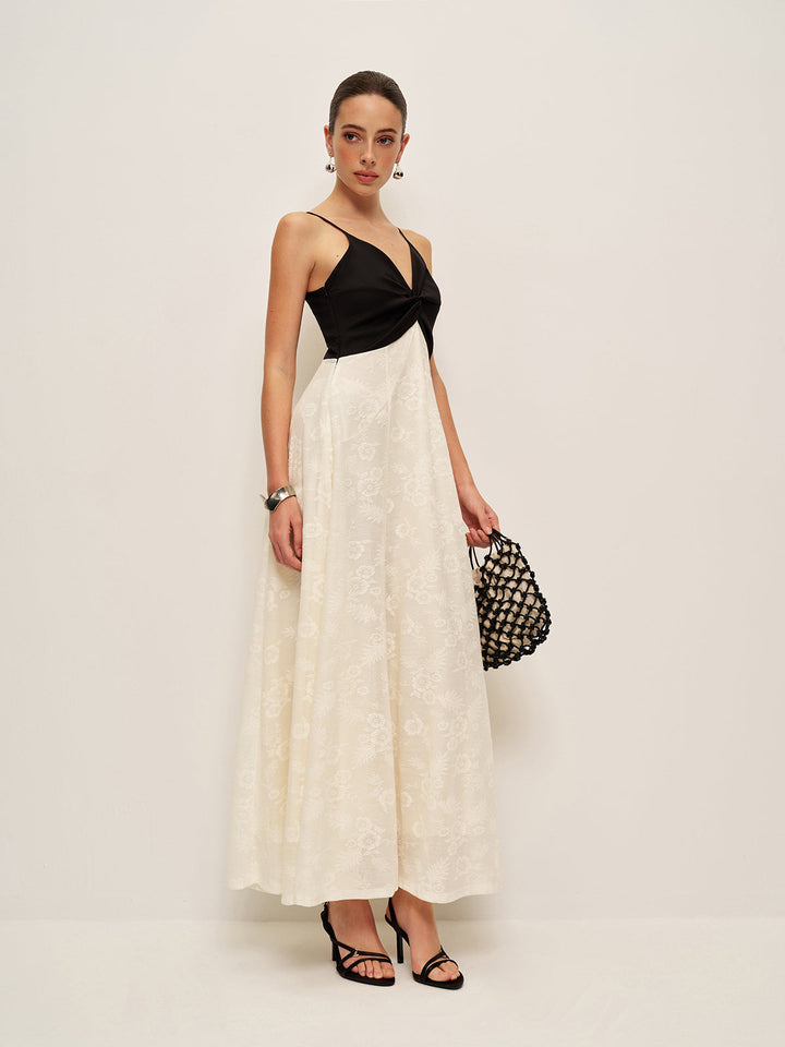 Robe Cami à Volants Deux Tons
