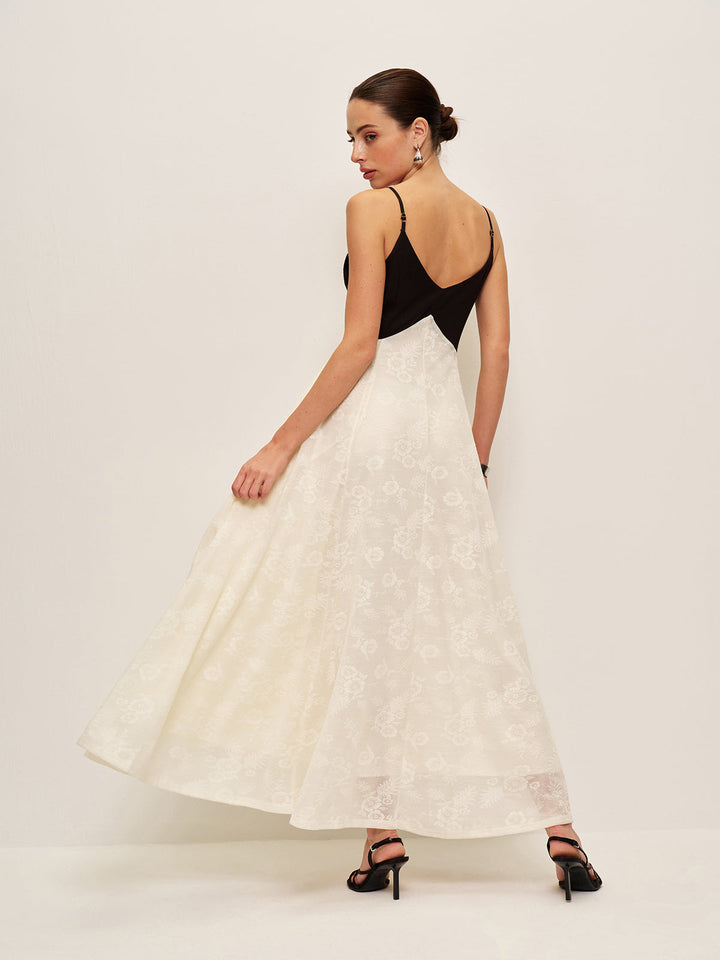 Robe Cami à Volants Deux Tons