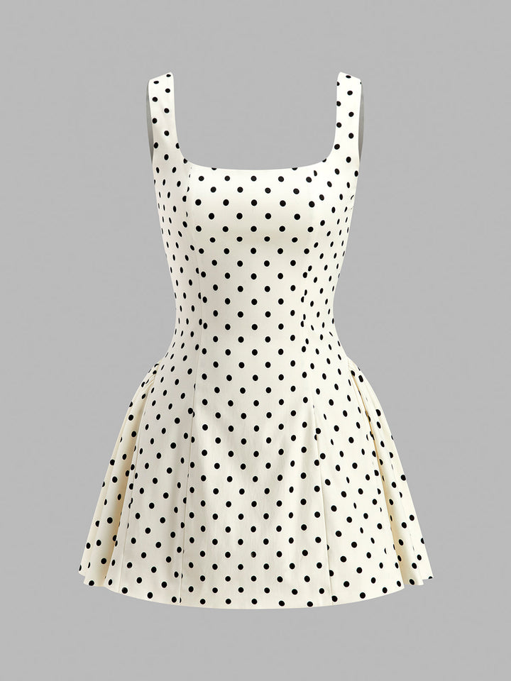 Robe à lacets dos à pois