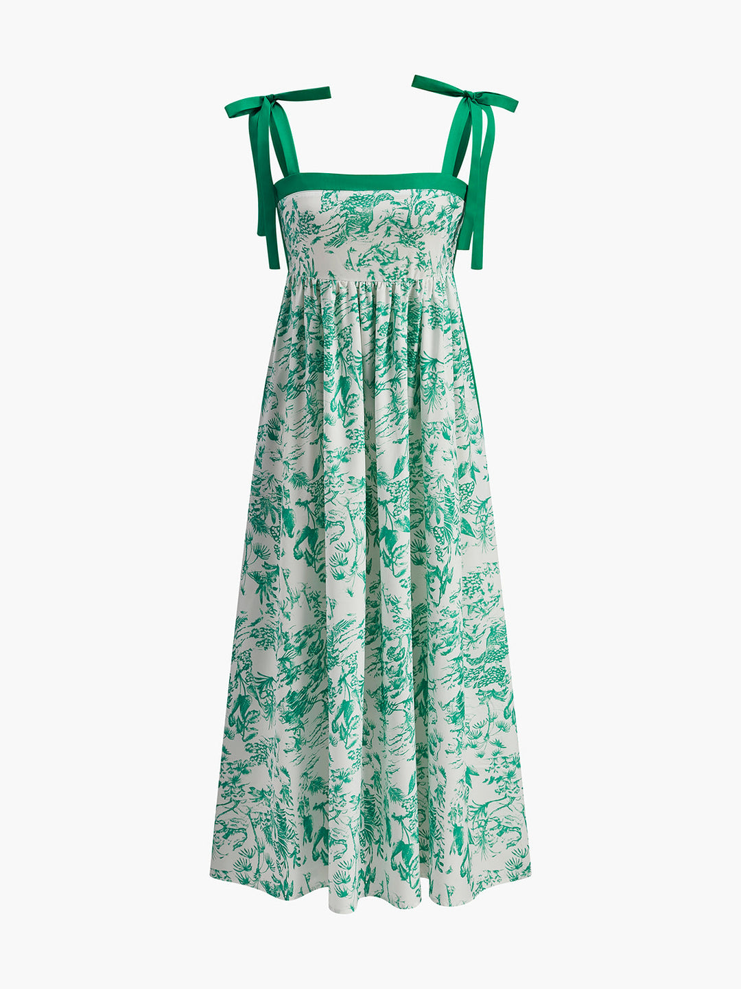 Robe Florale à Liens Contrastés