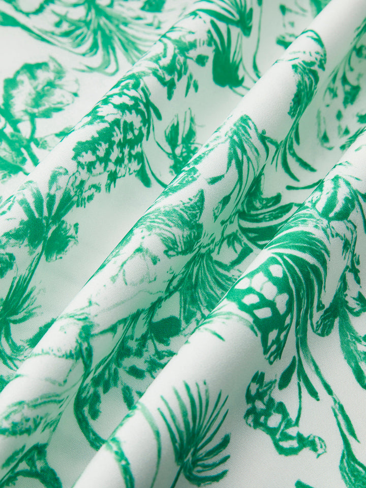 Robe Florale à Liens Contrastés