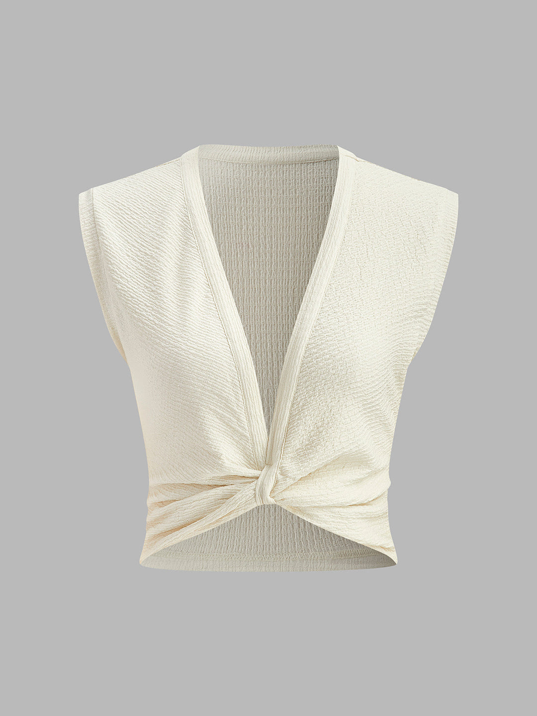 Top Sans Manches à Noeud Devant V-Neck