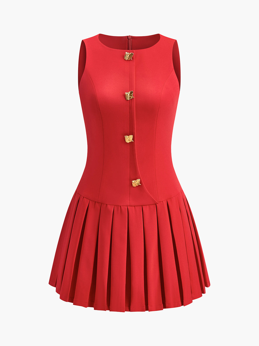 Robe Patineuse à Boutons Métalliques