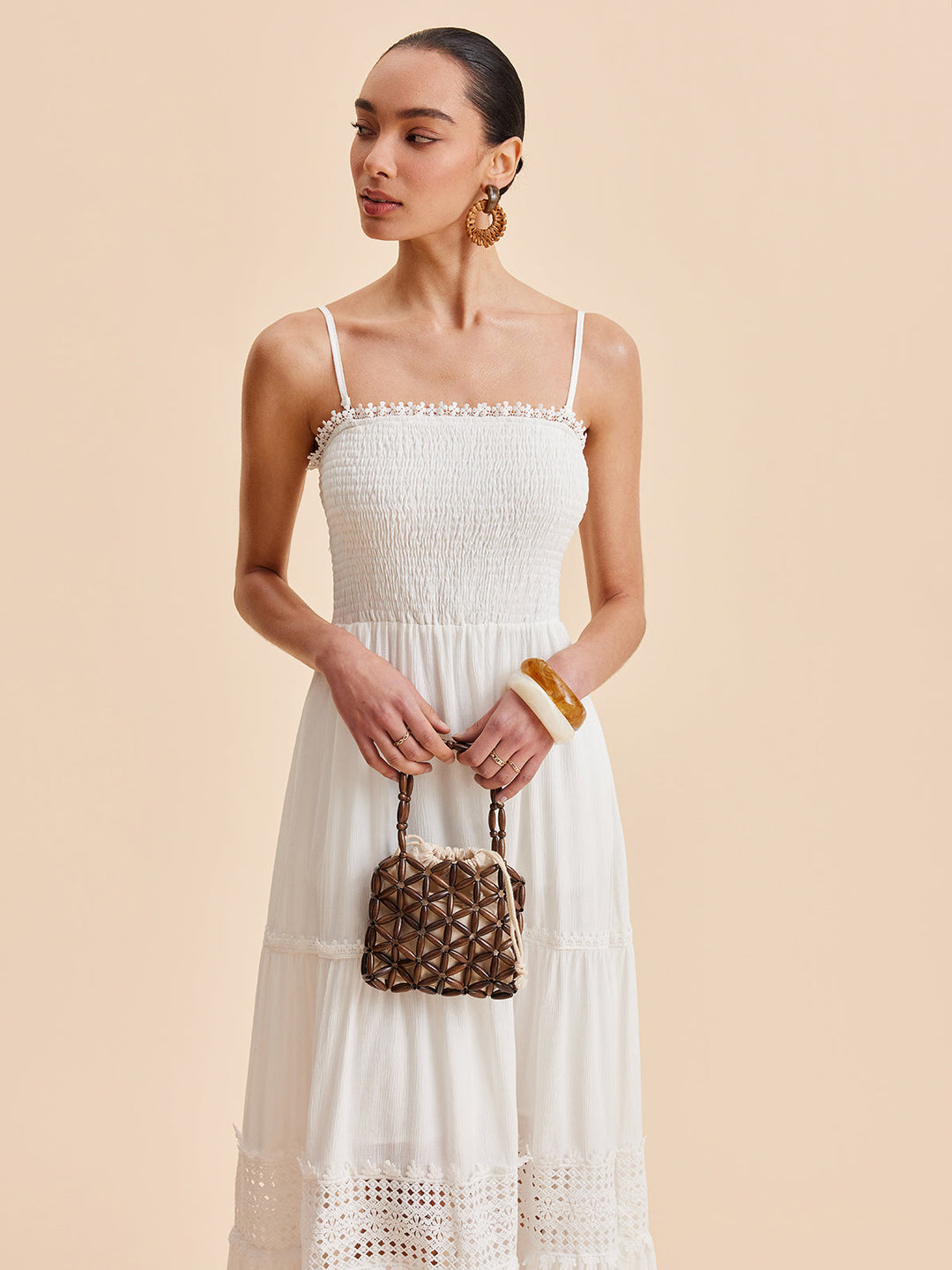 Robe Cami Smockée