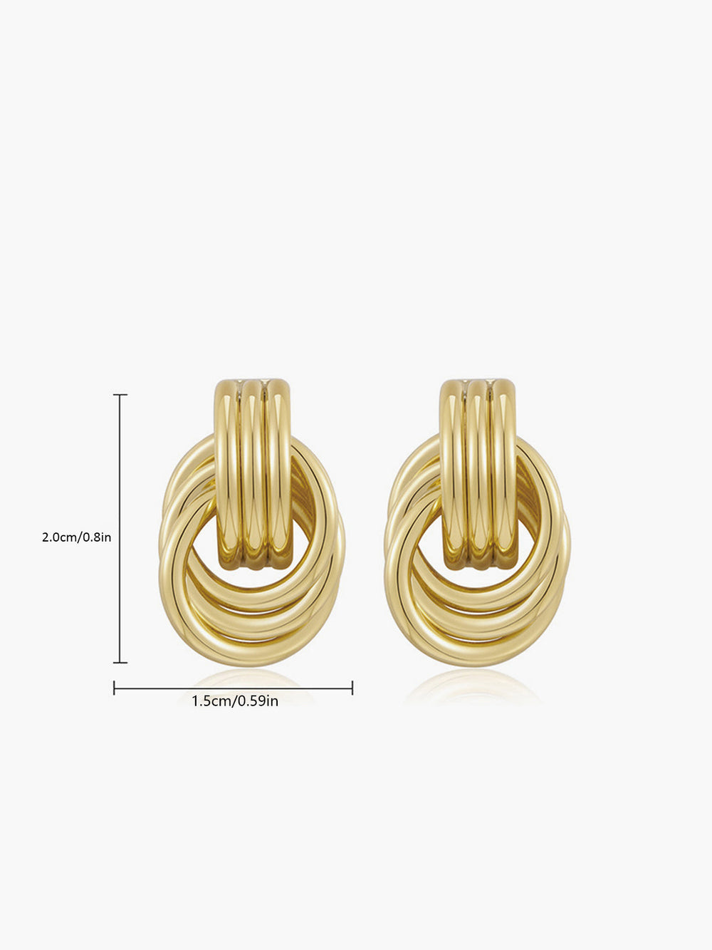 Boucles d'oreilles pendantes multi-anneaux dorés