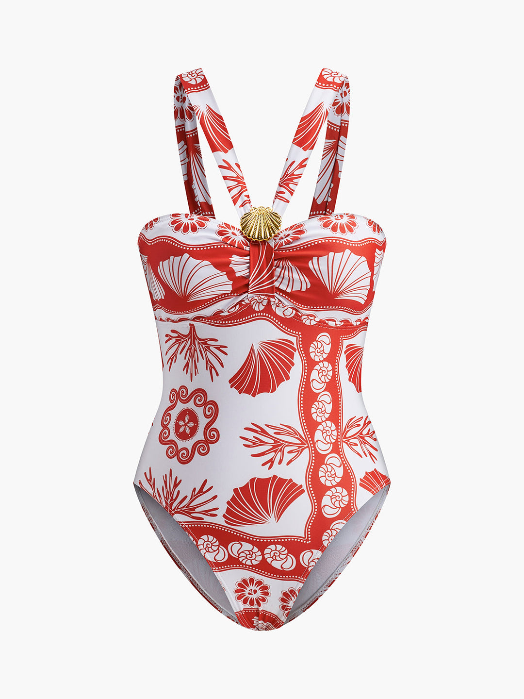 Maillot de bain une pièce à imprimé détails métalliques