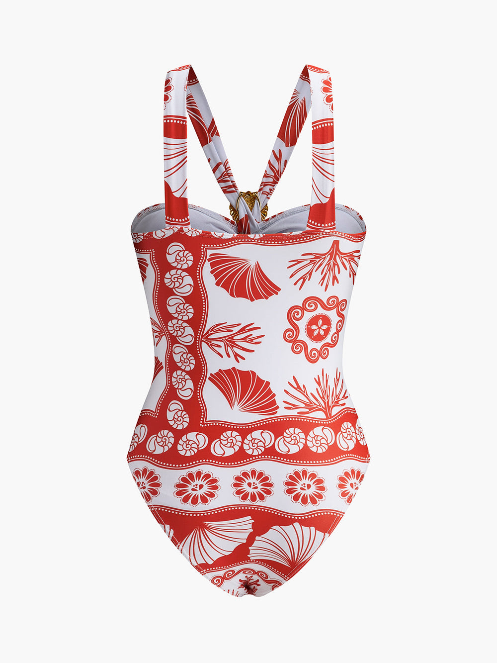 Maillot de bain une pièce à imprimé détails métalliques