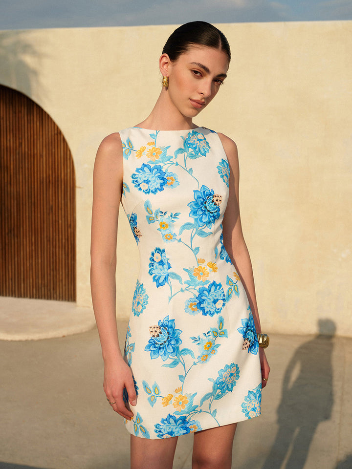 Robe A-Line Dos Nu Fleurie
