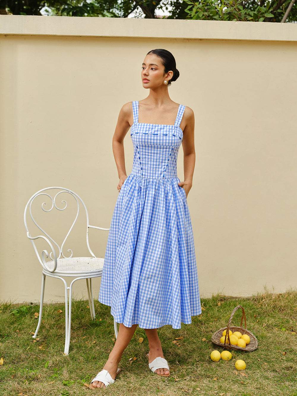 Robe Corset "Checkerboard" à Lacets