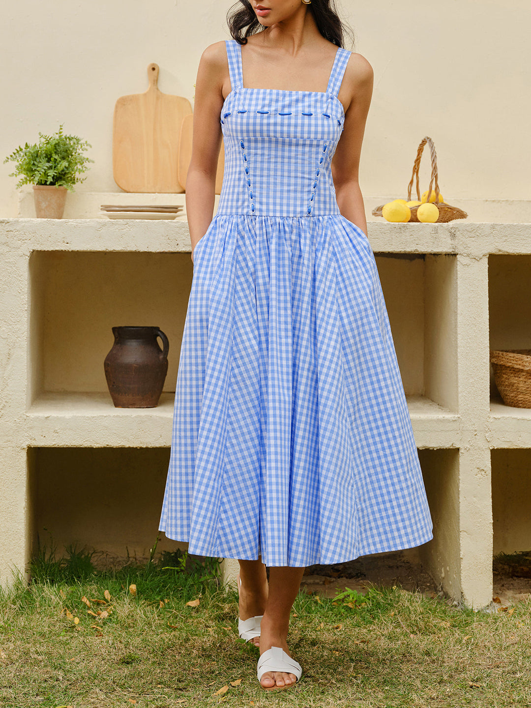 Robe Corset "Checkerboard" à Lacets